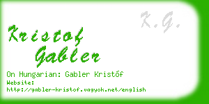 kristof gabler business card