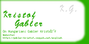 kristof gabler business card